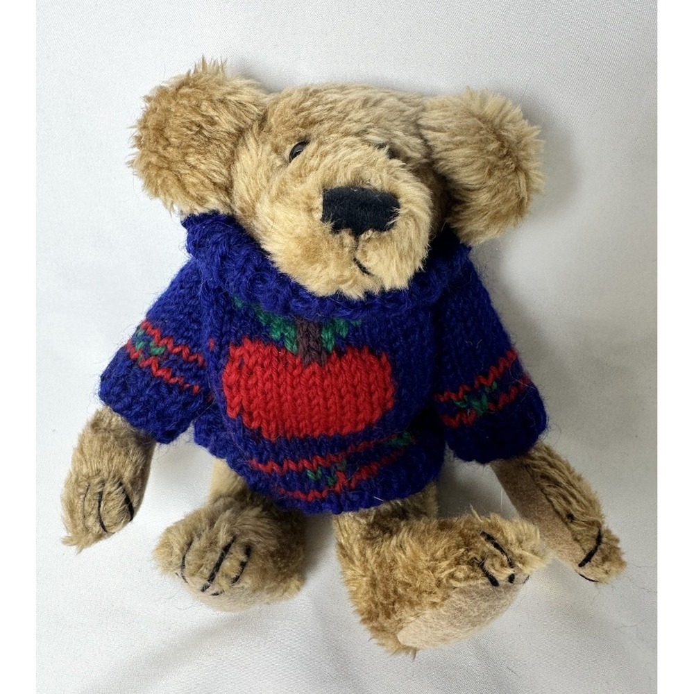 Vintage Boyds Bear Dexter 7 inch Bear Blue Apple Sweater Bearwear 90's